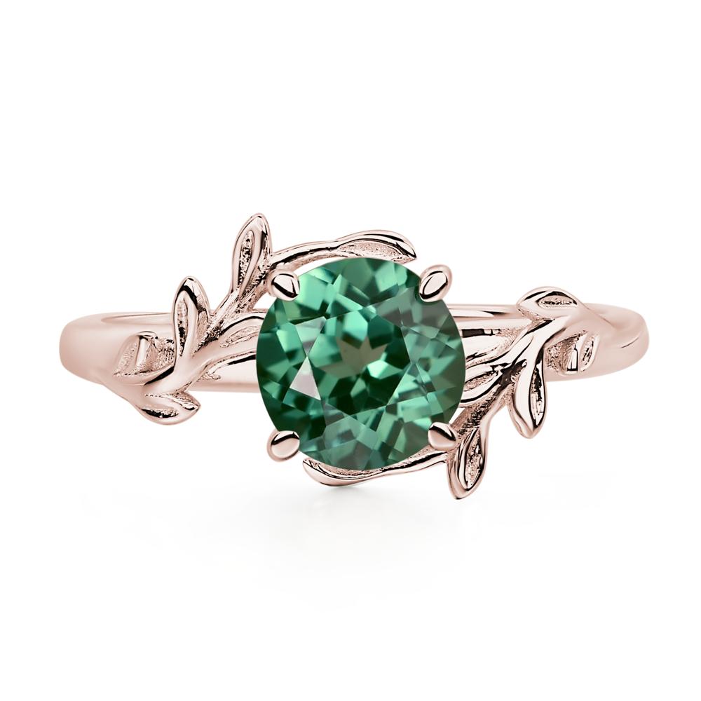 Vine Green Sapphire Solitaire Engagement Ring - LUO Jewelry #metal_14k rose gold