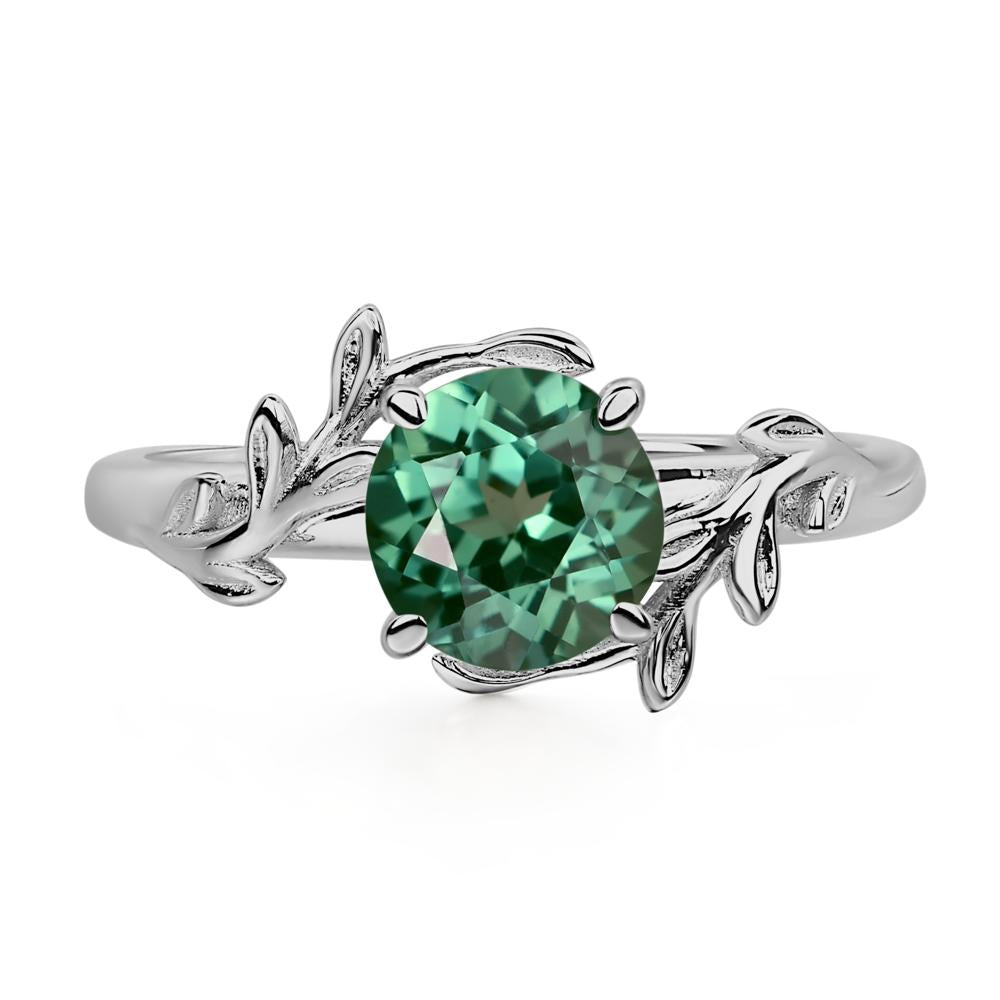 Vine Green Sapphire Solitaire Engagement Ring - LUO Jewelry #metal_platinum