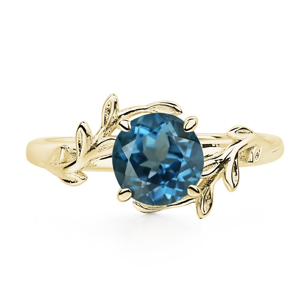 Vine London Blue Topaz Solitaire Engagement Ring - LUO Jewelry #metal_18k yellow gold