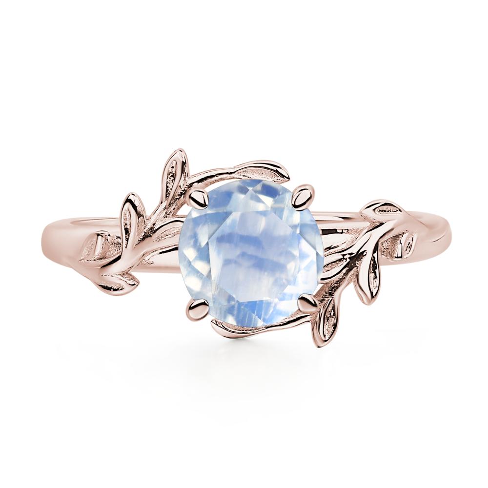 Vine Moonstone Solitaire Engagement Ring - LUO Jewelry #metal_14k rose gold