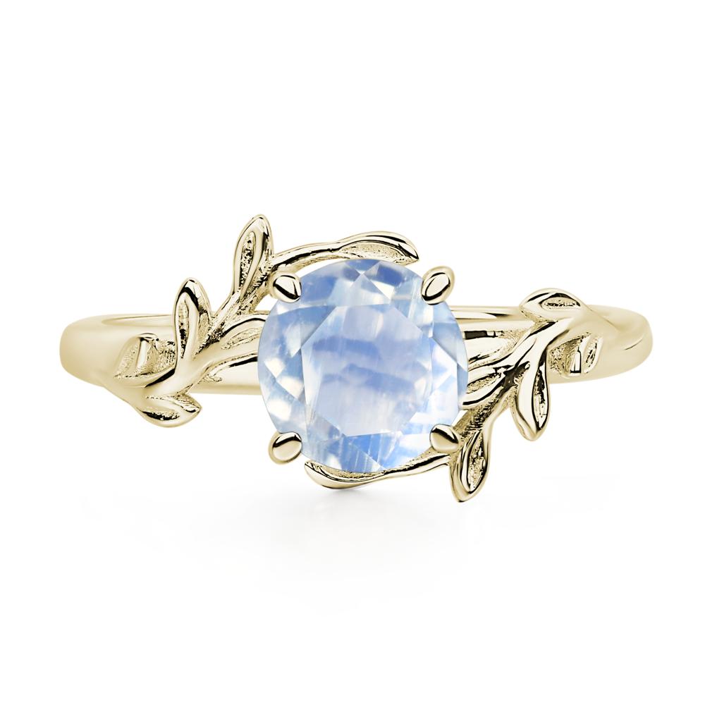 Vine Moonstone Solitaire Engagement Ring - LUO Jewelry #metal_14k yellow gold