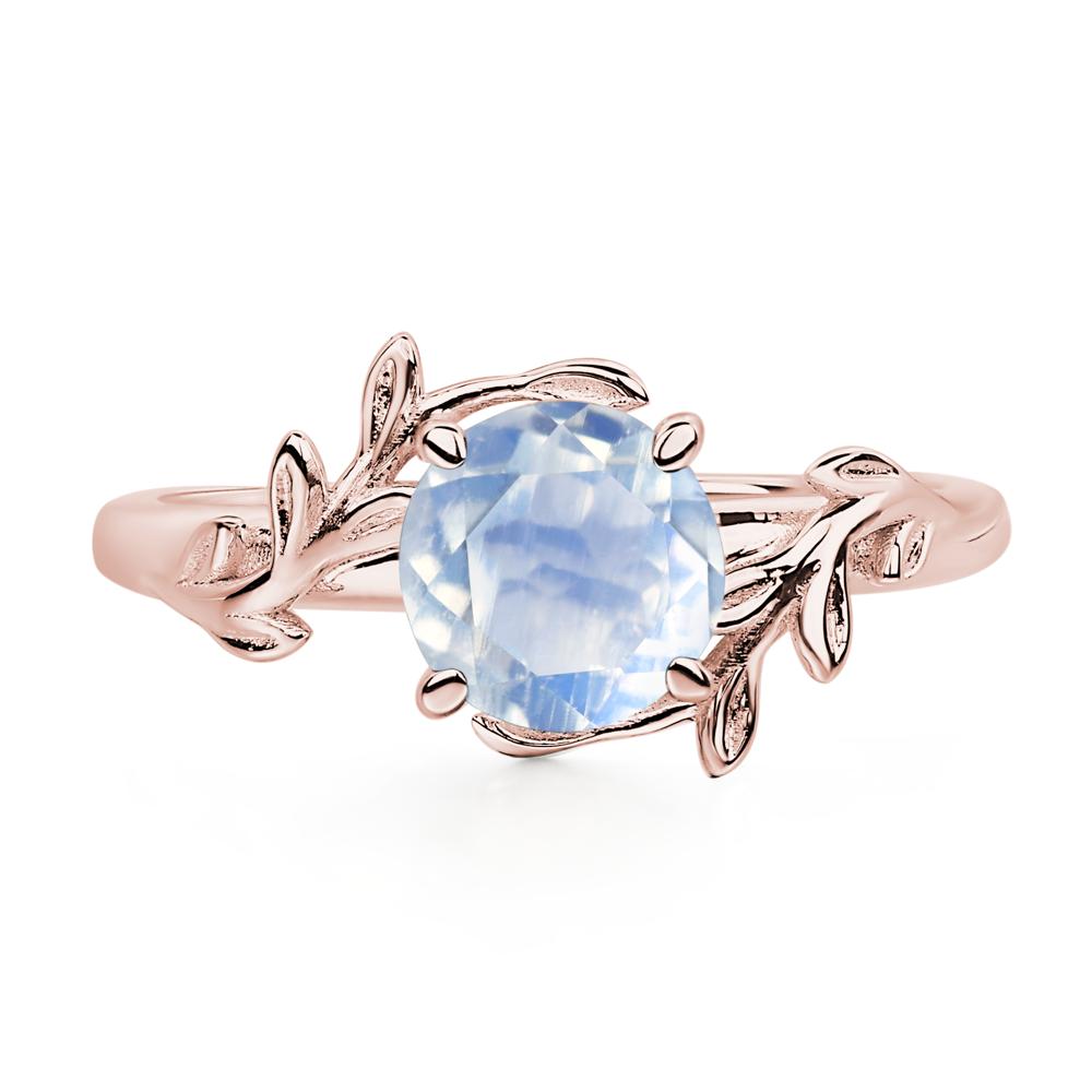 Vine Moonstone Solitaire Engagement Ring - LUO Jewelry #metal_18k rose gold