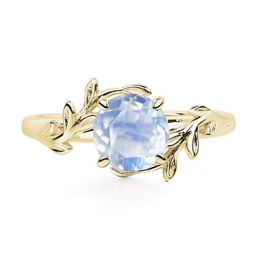Vine Moonstone Solitaire Engagement Ring - LUO Jewelry #metal_18k yellow gold