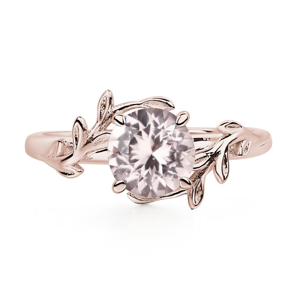 Vine Morganite Solitaire Engagement Ring - LUO Jewelry #metal_14k rose gold
