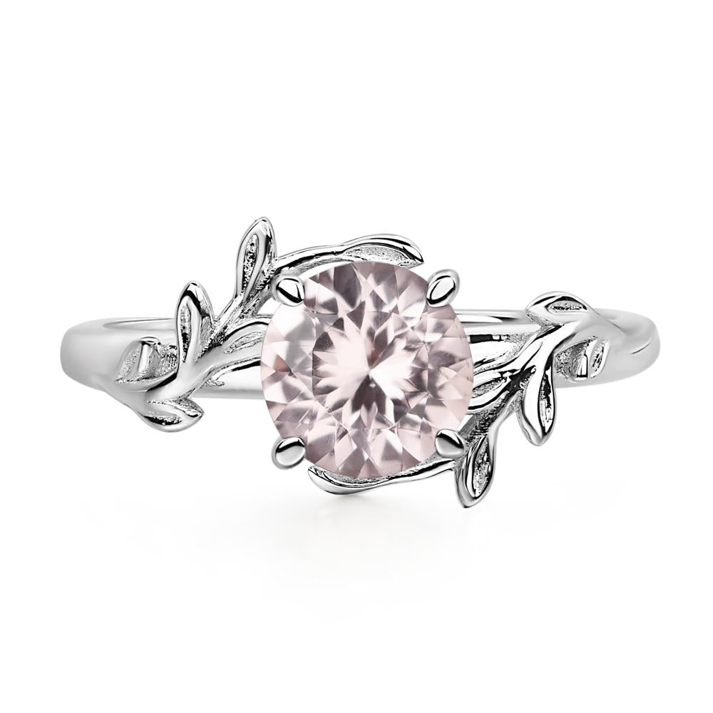 Vine Morganite Solitaire Engagement Ring - LUO Jewelry #metal_14k white gold