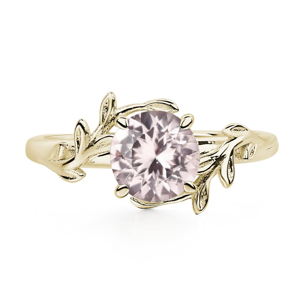 Vine Morganite Solitaire Engagement Ring - LUO Jewelry #metal_14k yellow gold