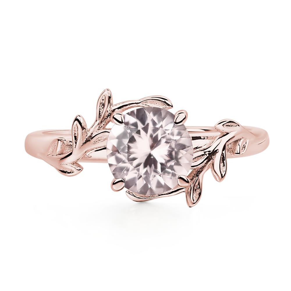 Vine Morganite Solitaire Engagement Ring - LUO Jewelry #metal_18k rose gold