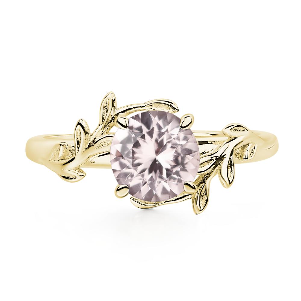 Vine Morganite Solitaire Engagement Ring - LUO Jewelry #metal_18k yellow gold