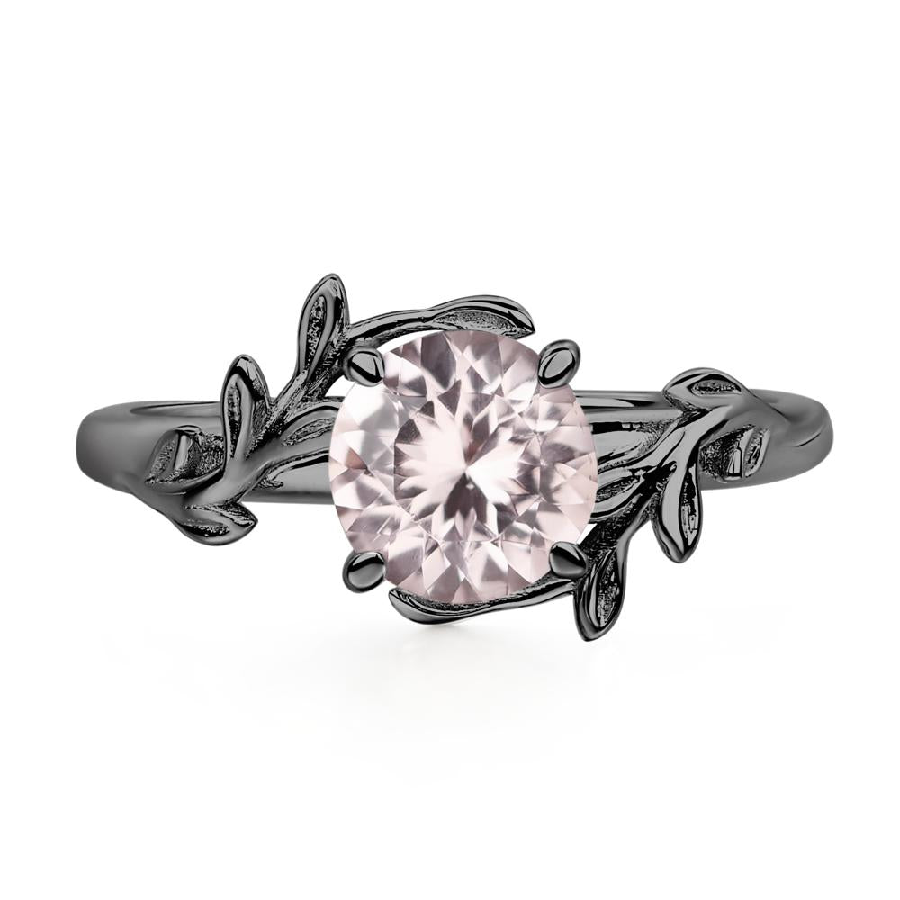 Vine Morganite Solitaire Engagement Ring - LUO Jewelry #metal_black finish sterling silver