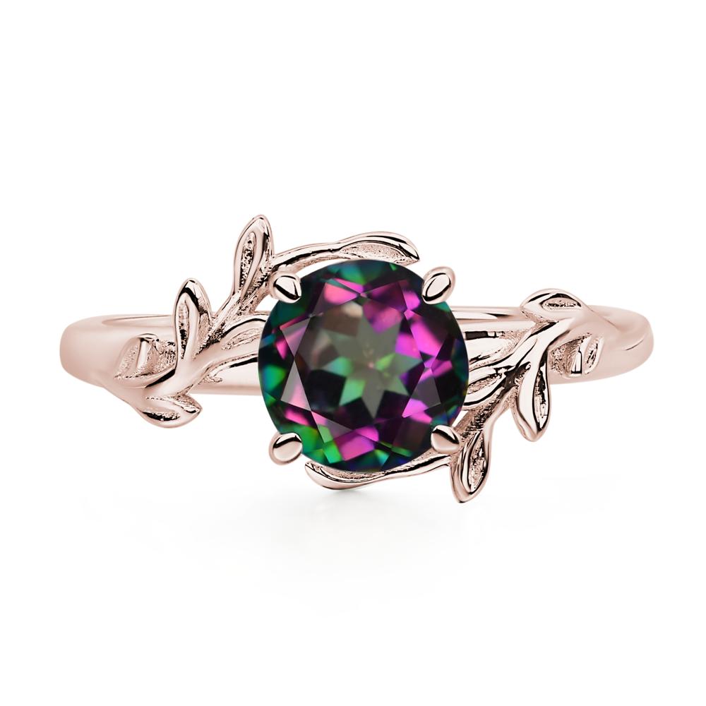 Vine Mystic Topaz Solitaire Engagement Ring - LUO Jewelry #metal_14k rose gold