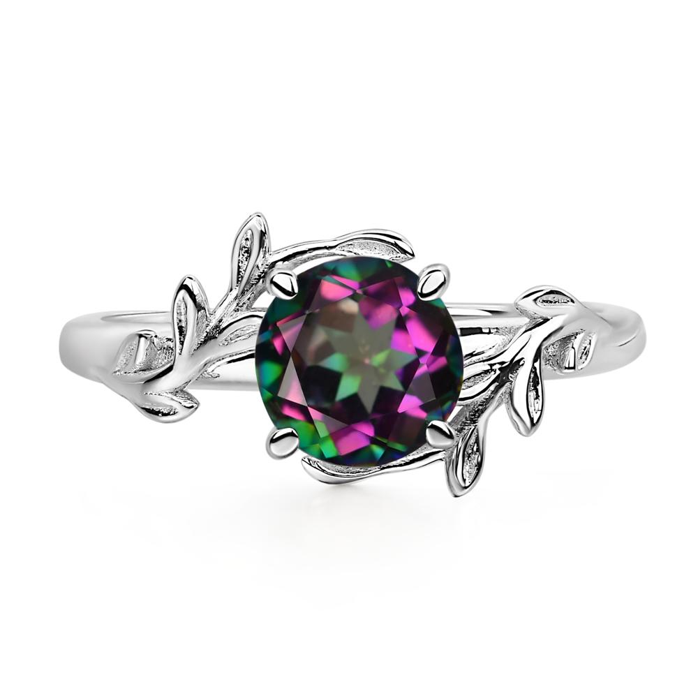 Vine Mystic Topaz Solitaire Engagement Ring - LUO Jewelry #metal_14k white gold