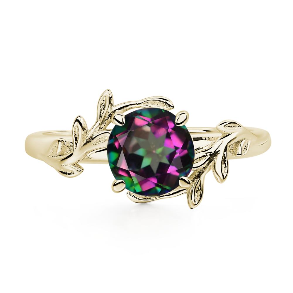 Vine Mystic Topaz Solitaire Engagement Ring - LUO Jewelry #metal_14k yellow gold