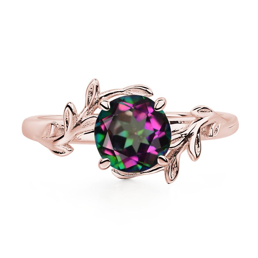 Vine Mystic Topaz Solitaire Engagement Ring - LUO Jewelry #metal_18k rose gold