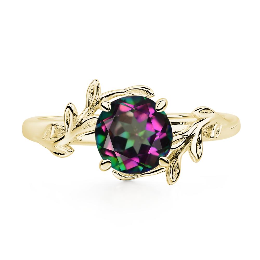 Vine Mystic Topaz Solitaire Engagement Ring - LUO Jewelry #metal_18k yellow gold