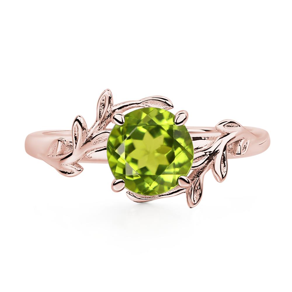 Vine Peridot Solitaire Engagement Ring - LUO Jewelry #metal_18k rose gold