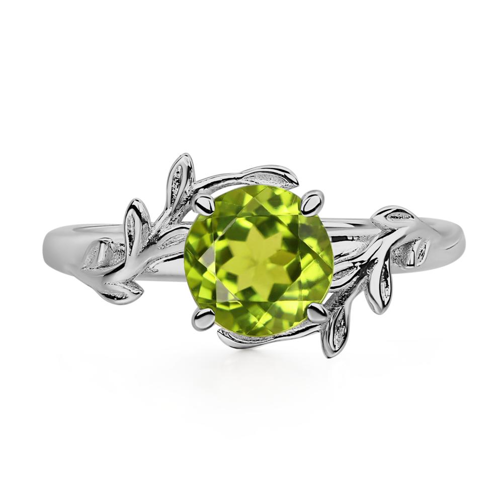Vine Peridot Solitaire Engagement Ring - LUO Jewelry #metal_platinum