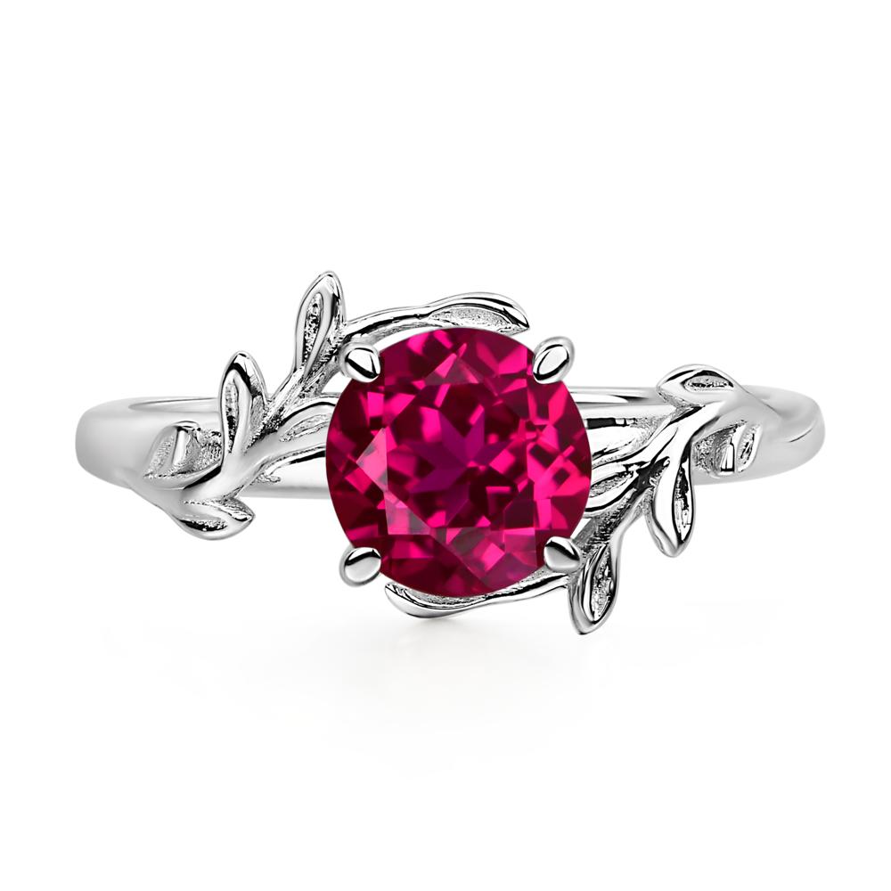 Vine Ruby Solitaire Engagement Ring - LUO Jewelry #metal_sterling silver