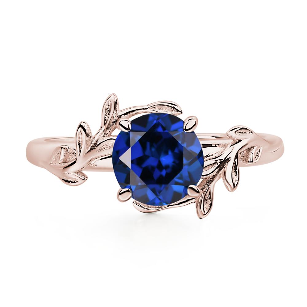 Vine Sapphire Solitaire Engagement Ring - LUO Jewelry #metal_14k rose gold
