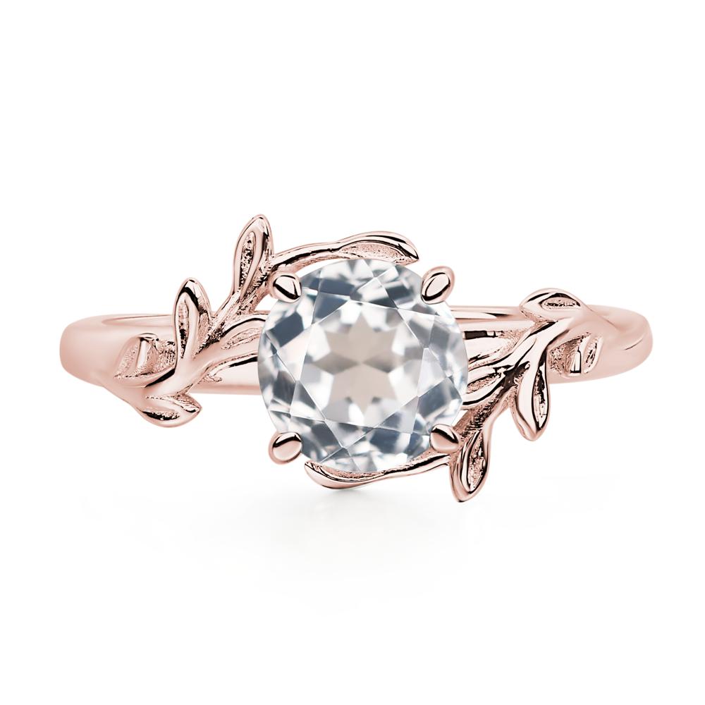 Vine White Topaz Solitaire Engagement Ring - LUO Jewelry #metal_18k rose gold