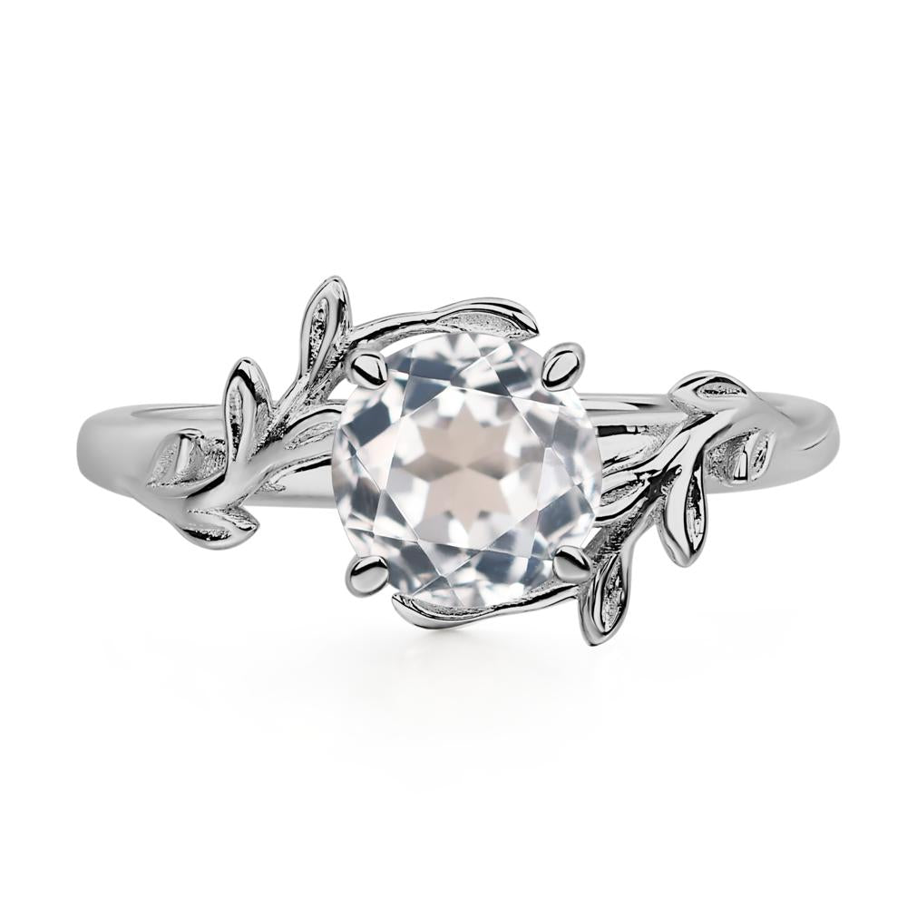 Vine White Topaz Solitaire Engagement Ring - LUO Jewelry #metal_platinum