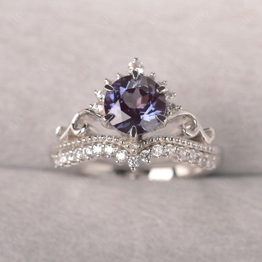 Vintage Alexandrite Cocktail Ring Yellow Gold - LUO Jewelry