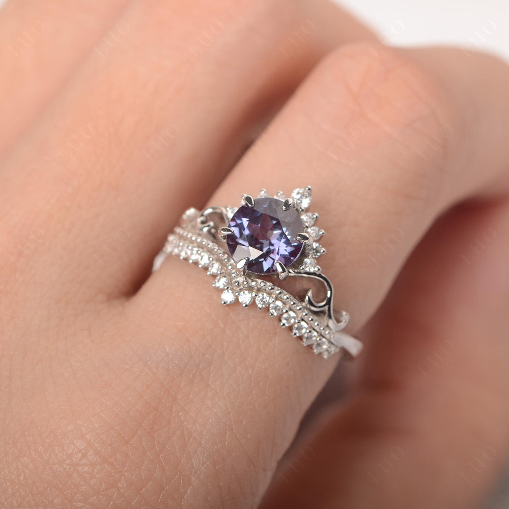 Vintage Alexandrite Cocktail Ring Yellow Gold - LUO Jewelry