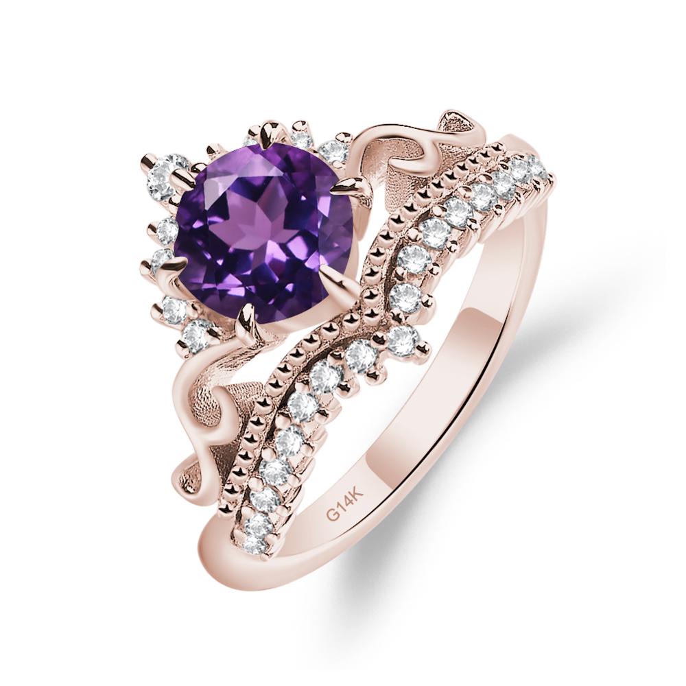 Vintage Amethyst Cocktail Ring - LUO Jewelry #metal_14k rose gold