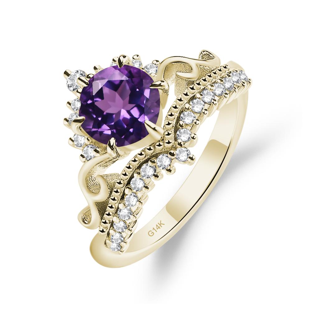 Vintage Amethyst Cocktail Ring - LUO Jewelry #metal_14k yellow gold