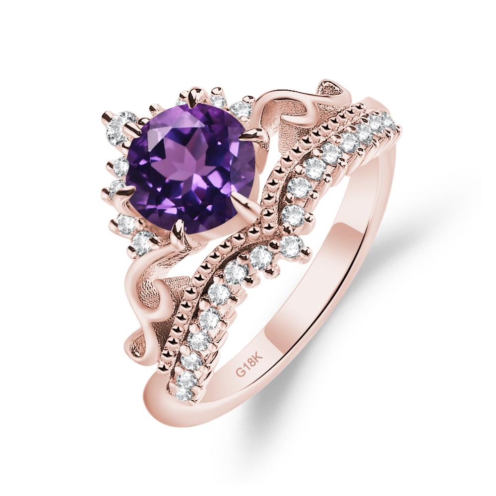 Vintage Amethyst Cocktail Ring - LUO Jewelry #metal_18k rose gold