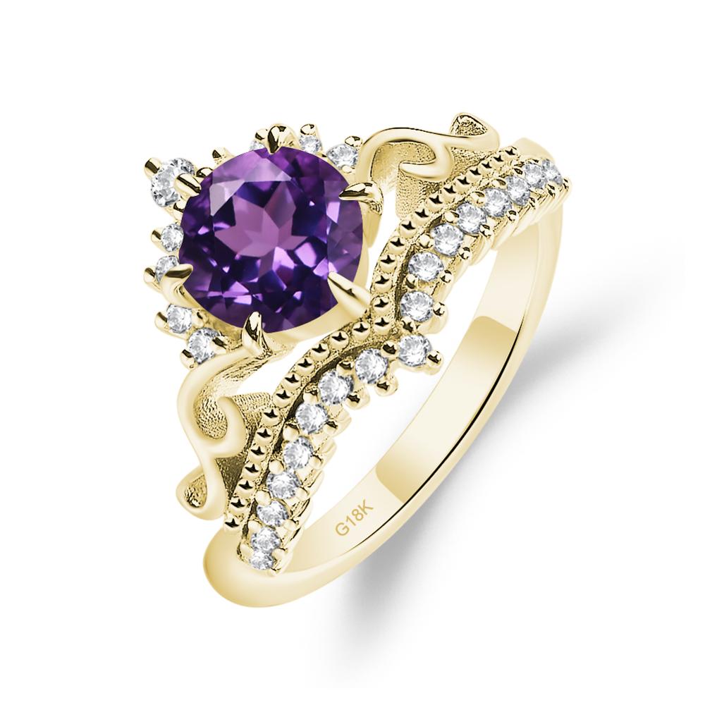 Vintage Amethyst Cocktail Ring - LUO Jewelry #metal_18k yellow gold