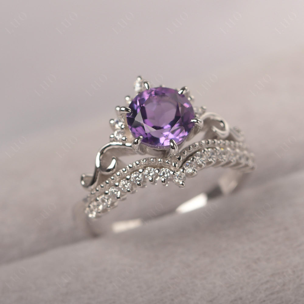 Vintage Amethyst Cocktail Ring Yellow Gold - LUO Jewelry