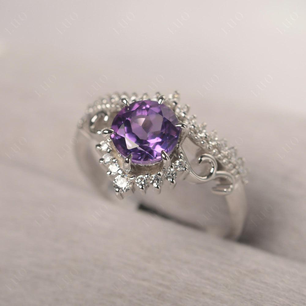 Vintage Amethyst Cocktail Ring Yellow Gold - LUO Jewelry