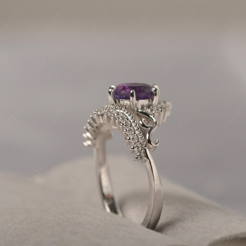 Vintage Amethyst Cocktail Ring Yellow Gold - LUO Jewelry