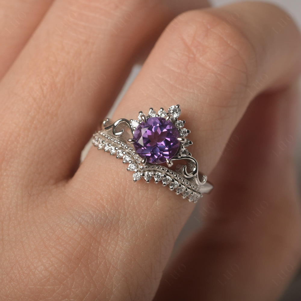 Vintage Amethyst Cocktail Ring Yellow Gold - LUO Jewelry