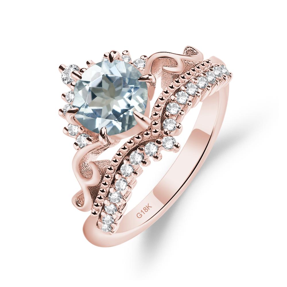 Vintage Aquamarine Cocktail Ring - LUO Jewelry #metal_18k rose gold