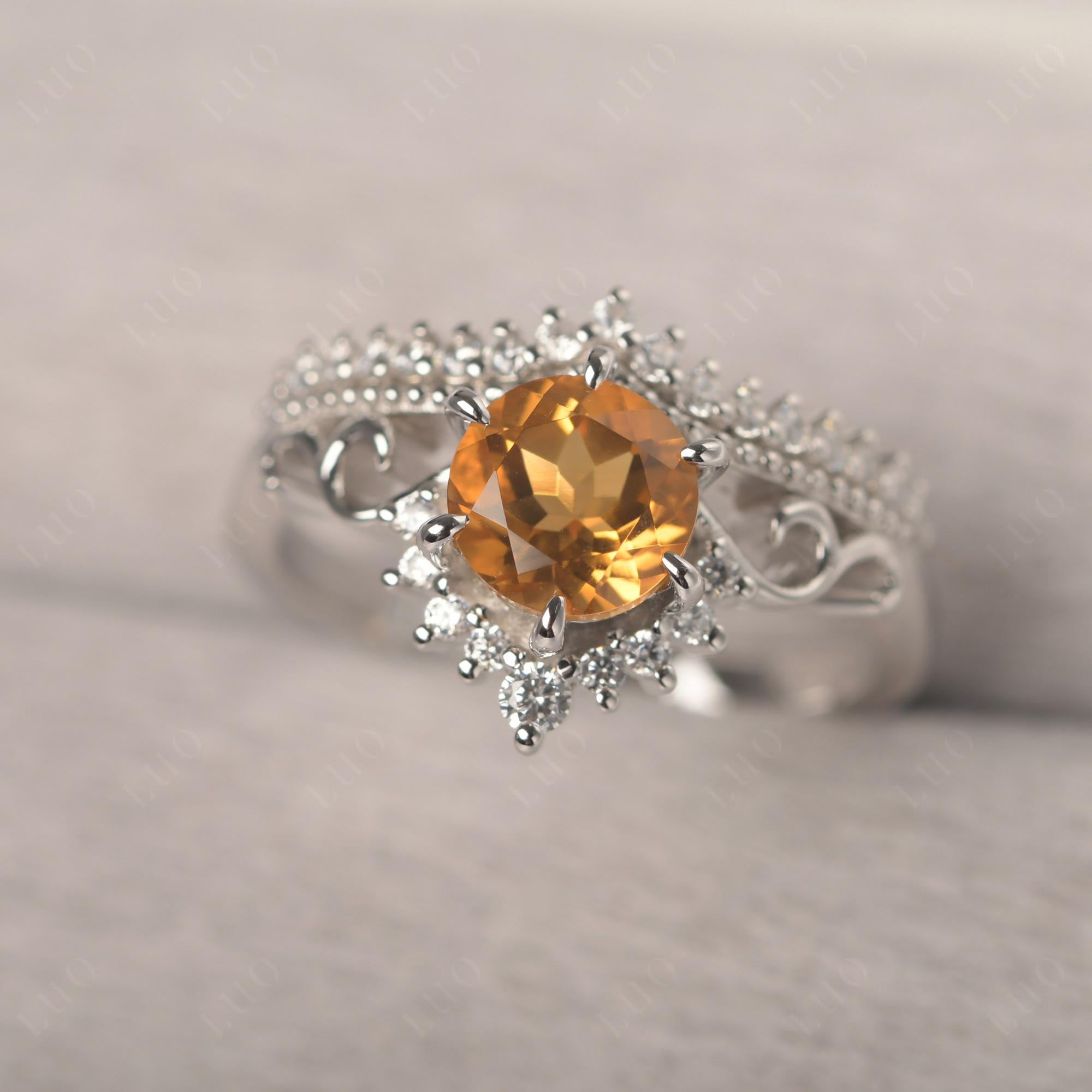 Vintage Citrine Cocktail Ring - LUO Jewelry