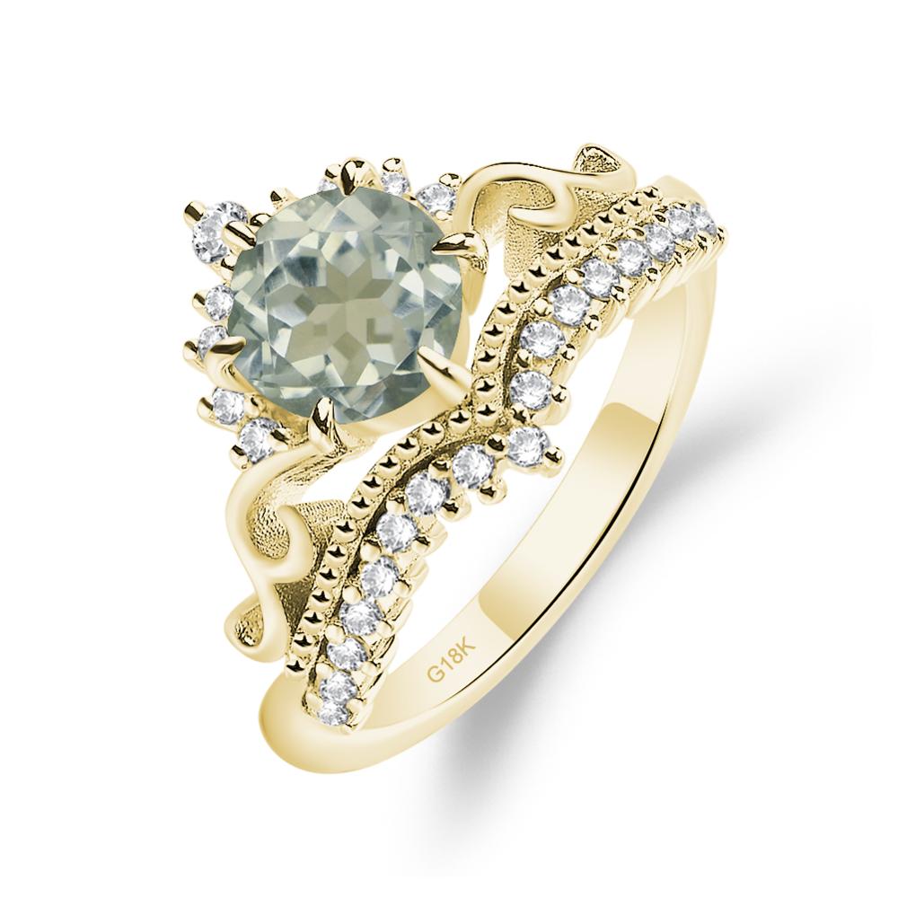 Vintage Green Amethyst Cocktail Ring - LUO Jewelry #metal_18k yellow gold