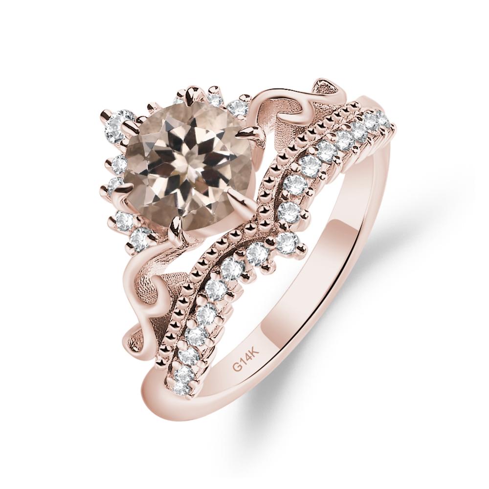 Vintage Morganite Cocktail Ring - LUO Jewelry #metal_14k rose gold
