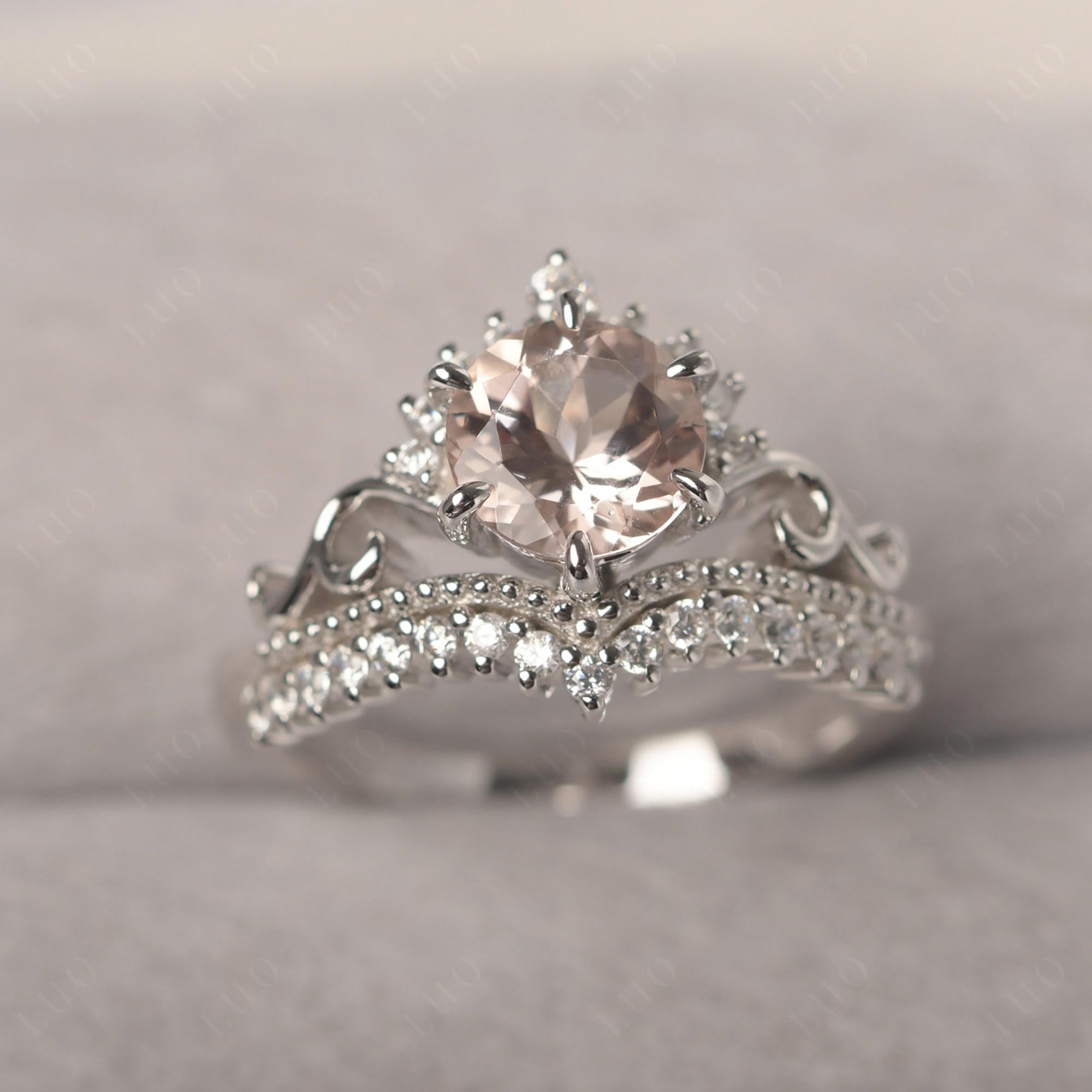 Vintage Morganite Cocktail Ring - LUO Jewelry