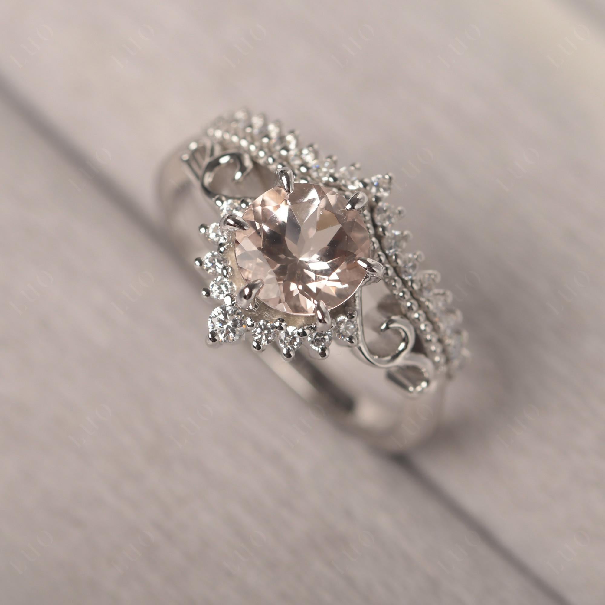 Vintage Morganite Cocktail Ring - LUO Jewelry