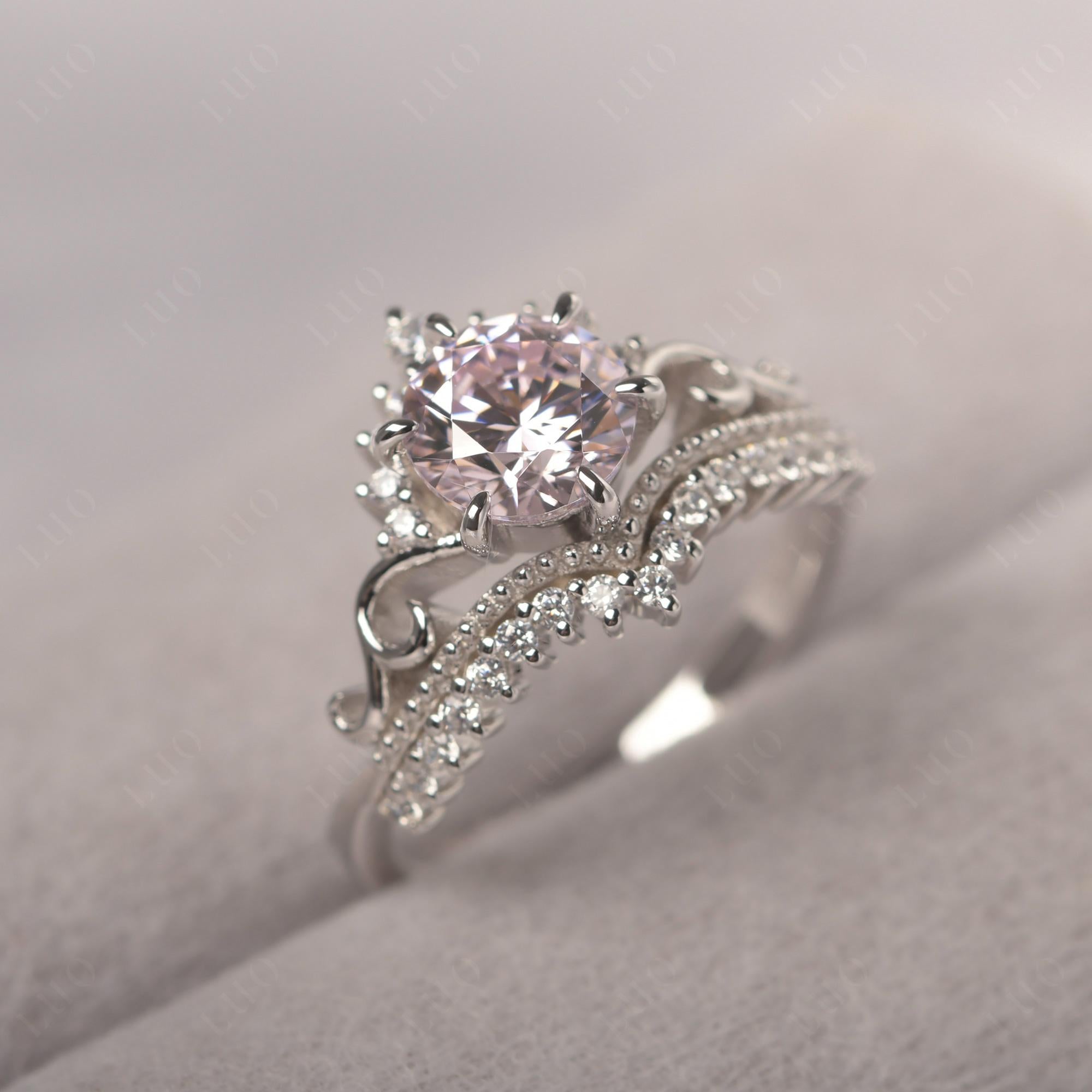 Vintage Pink Cubic Zirconia Cocktail Ring - LUO Jewelry