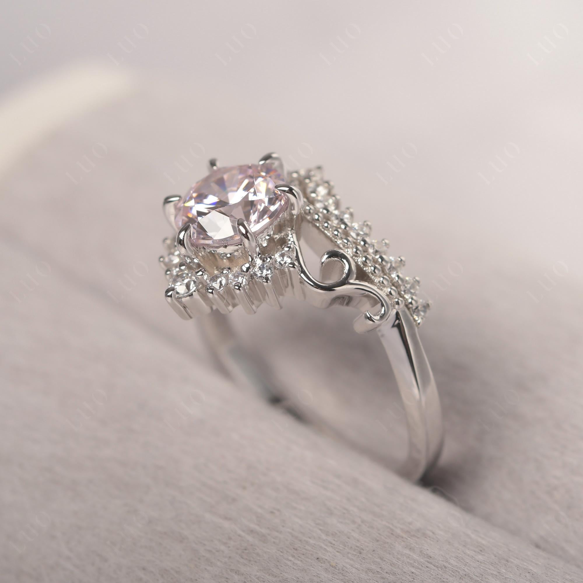 Vintage Pink Cubic Zirconia Cocktail Ring - LUO Jewelry