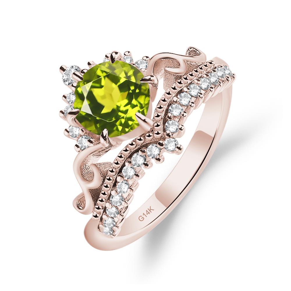 Vintage Peridot Cocktail Ring - LUO Jewelry #metal_14k rose gold