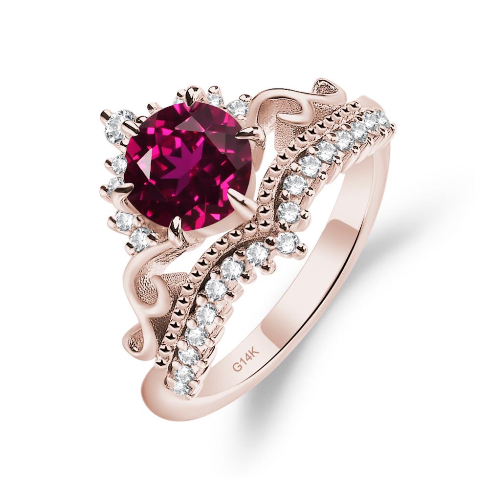 Vintage Ruby Cocktail Ring - LUO Jewelry #metal_14k rose gold