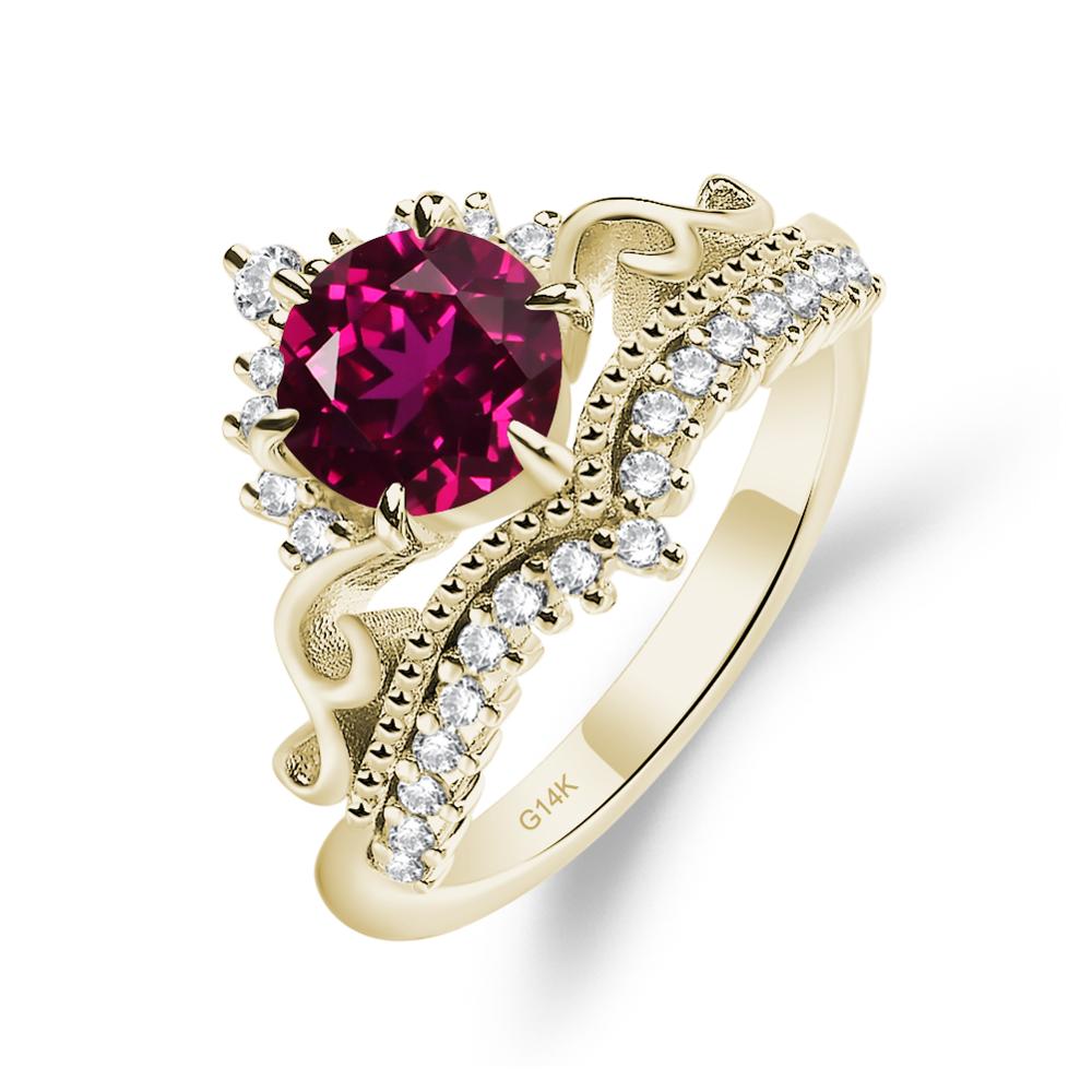 Vintage Ruby Cocktail Ring - LUO Jewelry #metal_14k yellow gold