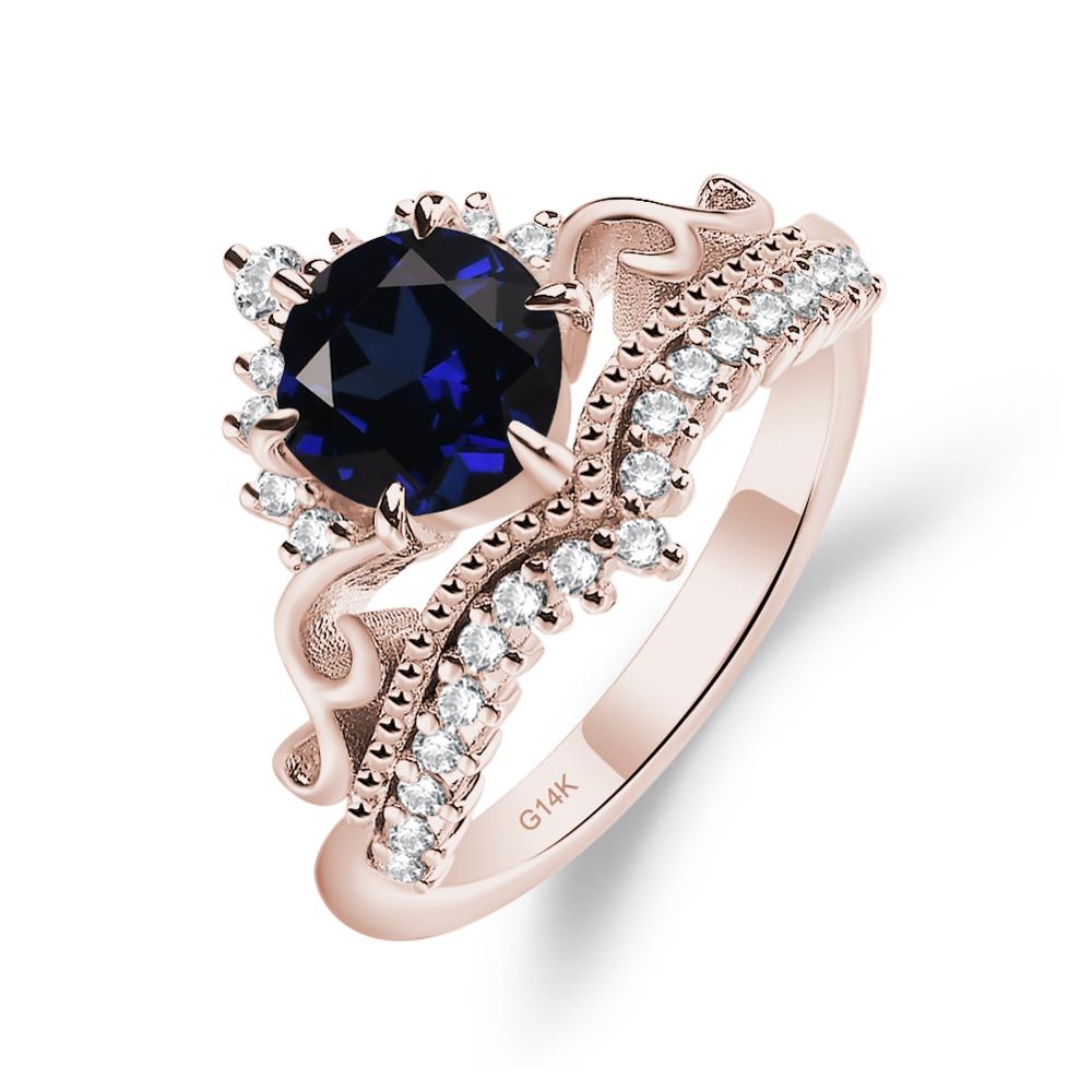 Vintage Sapphire Cocktail Ring - LUO Jewelry #metal_14k rose gold