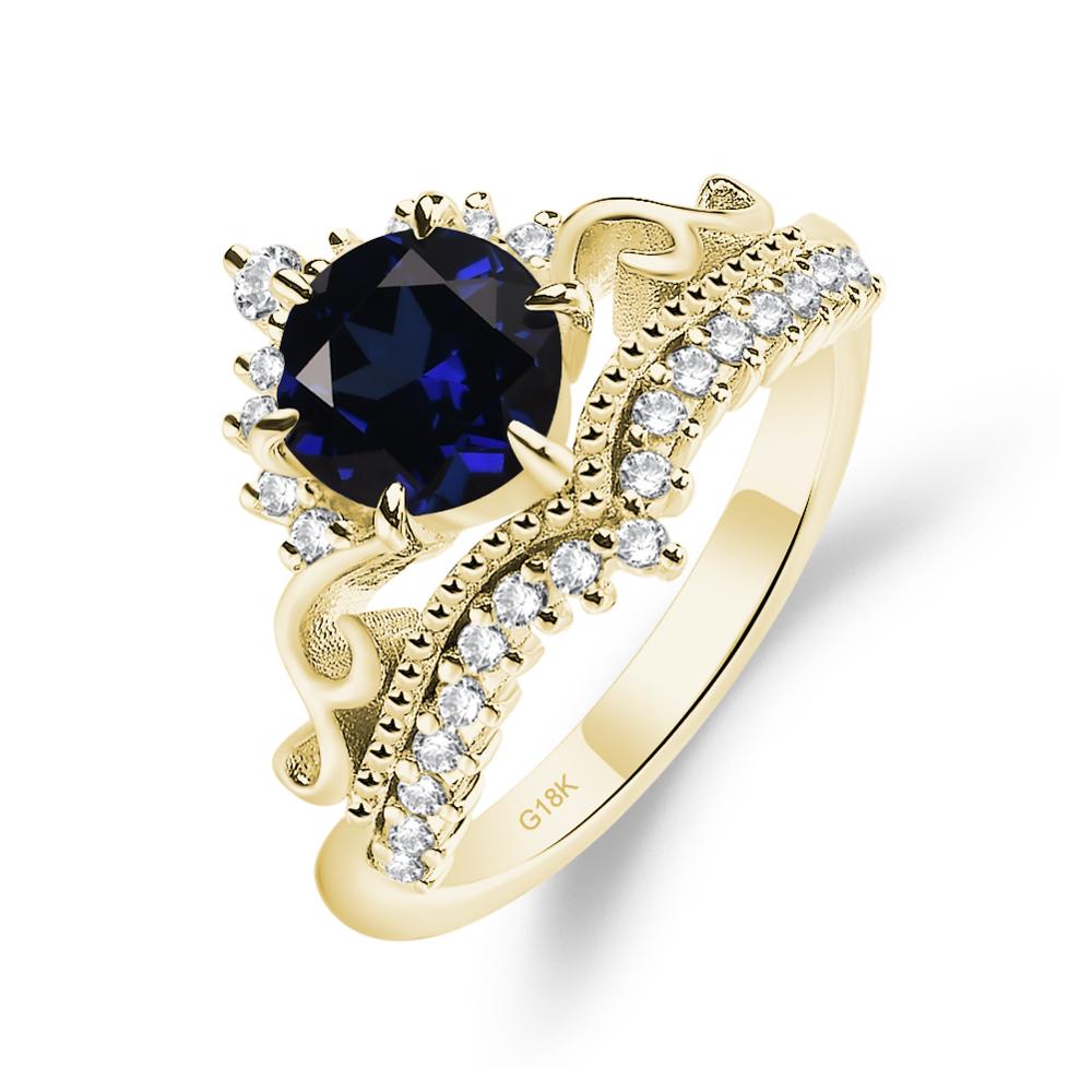 Vintage Sapphire Cocktail Ring - LUO Jewelry #metal_18k yellow gold