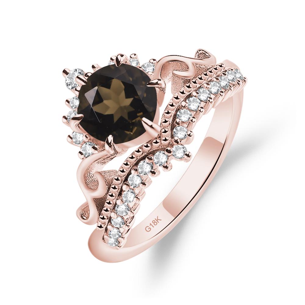 Vintage Smoky Quartz Cocktail Ring - LUO Jewelry #metal_18k rose gold