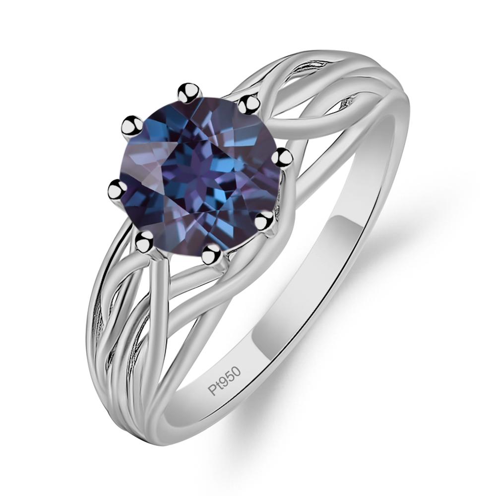 Intertwined Alexandrite Wedding Ring - LUO Jewelry #metal_platinum