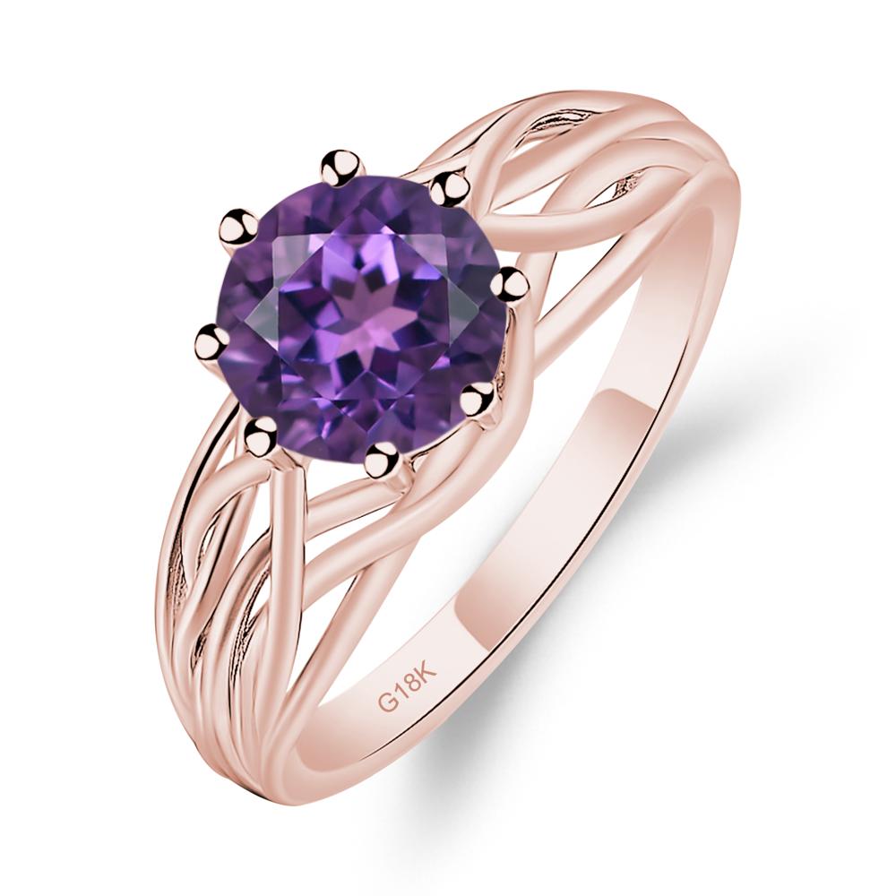 Intertwined Amethyst Wedding Ring - LUO Jewelry #metal_18k rose gold